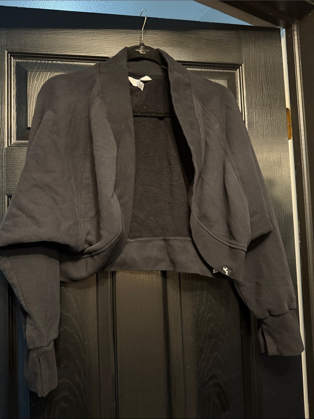 JoyLab Black Cropped Open-Front Shrug Jacket
